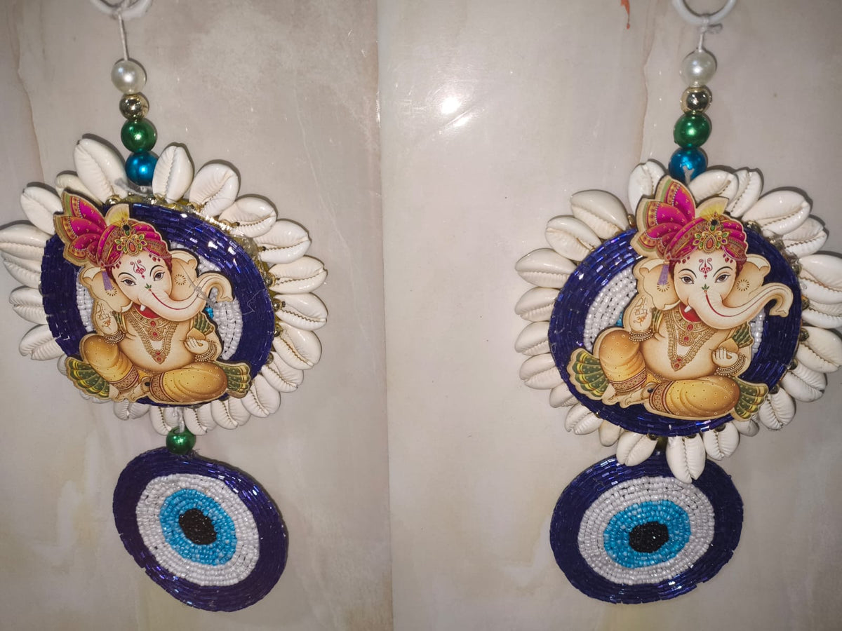 Nutts Traditional Decorative Shree Ganesh Ji Wall Hanging | Wall Hanging for Main Door | Garland Perfect for Home Decor | Enhance Your Space with Graceful Touches (Pack of 2)