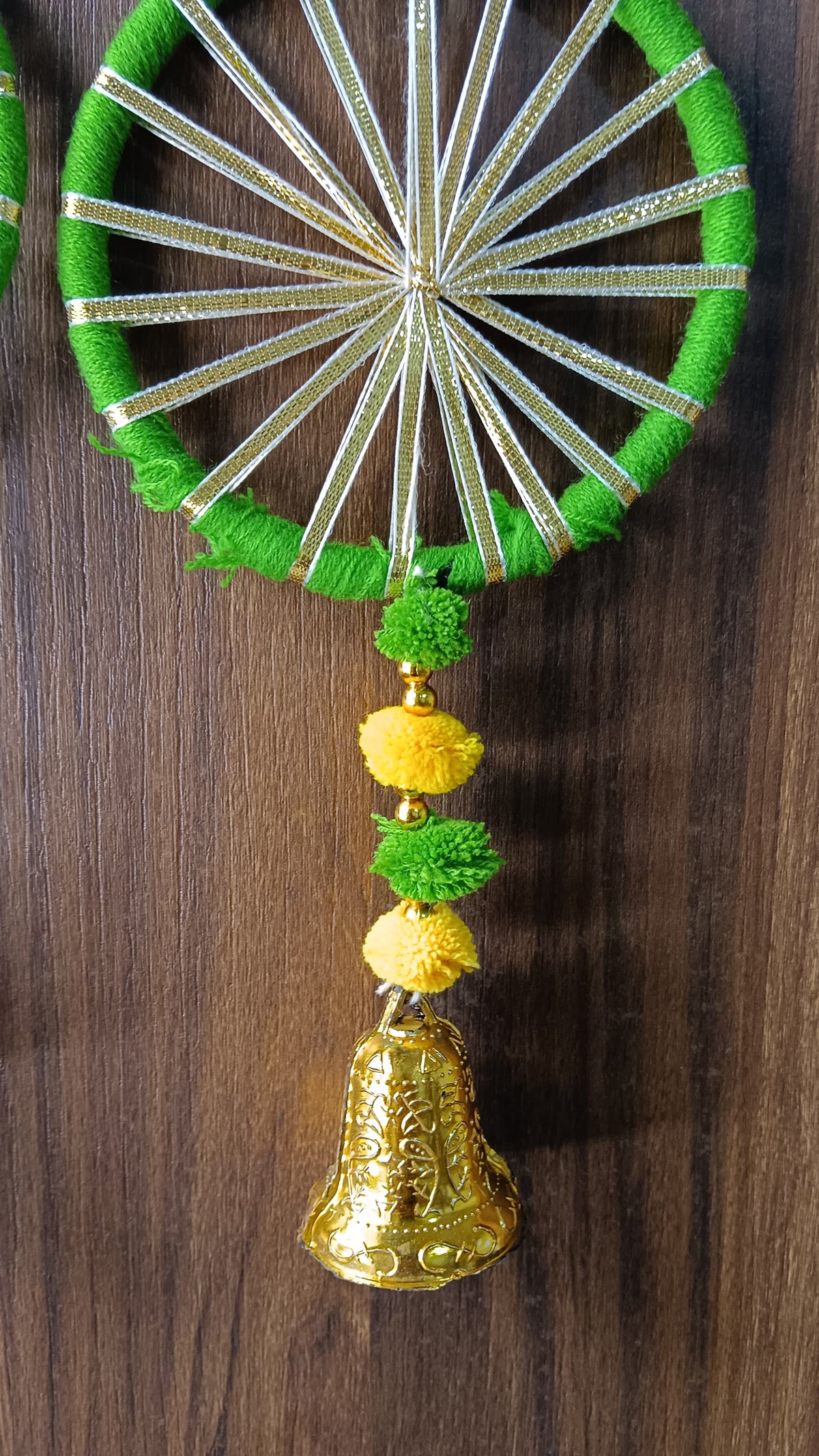 Nutts Handmade Multicolour Pom-Pom Toran | Traditional Moti and Jaal Chudi Toran for Home Decor | Decorative Pom-Pom Hanging for Home Entrance (PMPMT26)