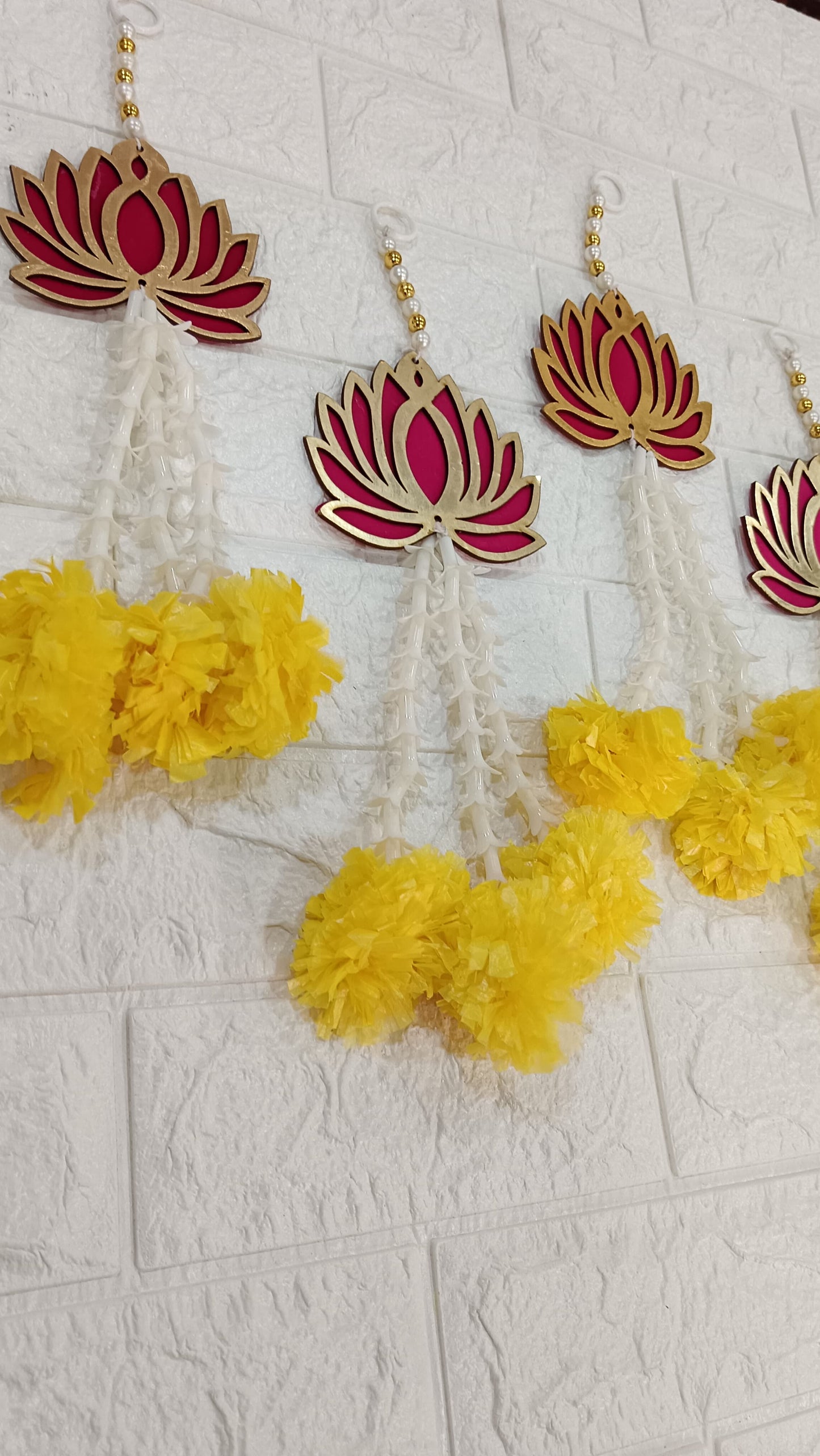 Nutts Lotus Hanging Ideal For Home Temple Decoration Adds Divine Touch To Mandir And Pooja Room Enhances Spiritual Ambiance With Beautiful Lotus Design