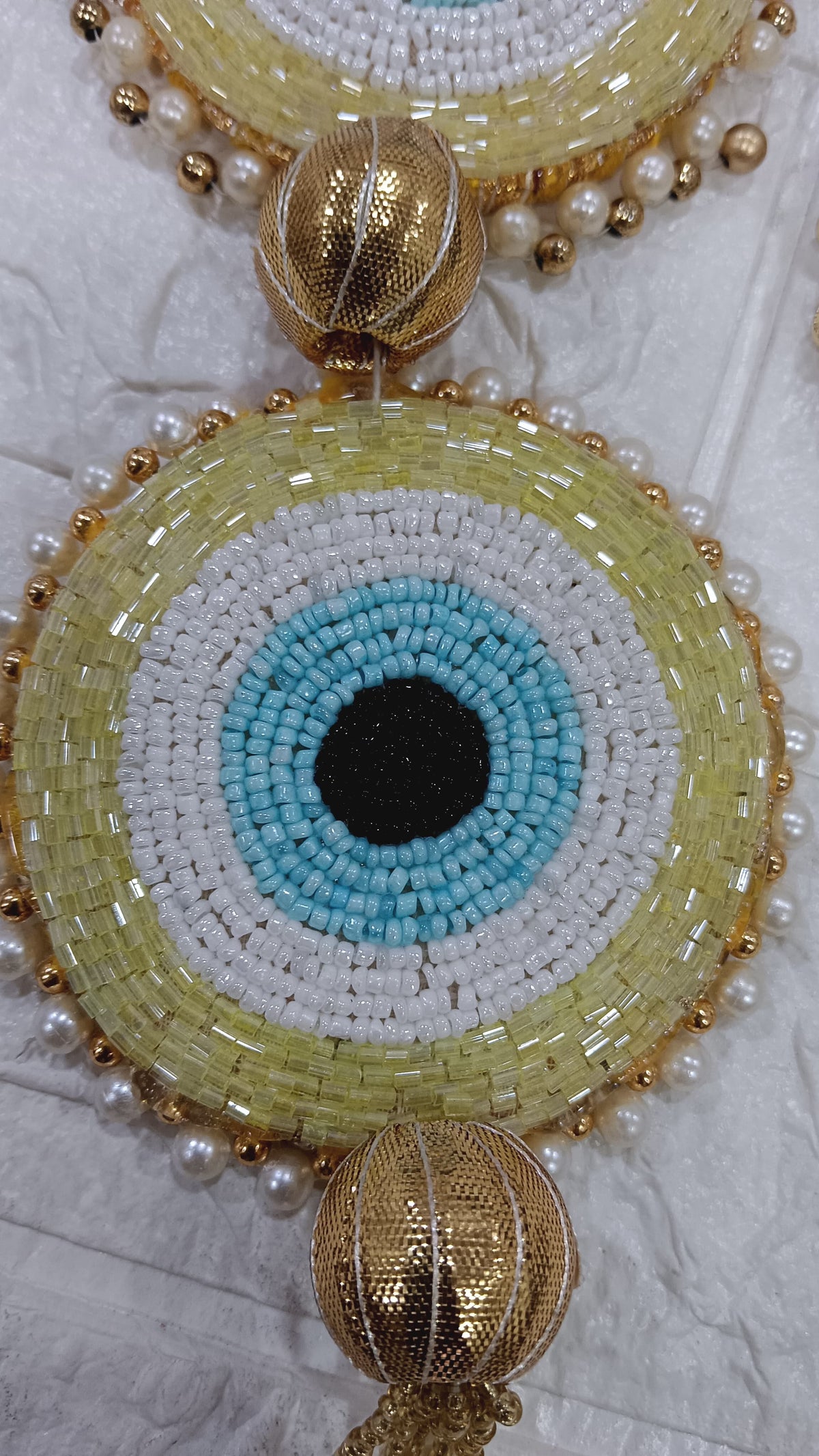 Nutts HandmadeEvil Eye Gota Ball, Latkan Hanging for All Festivals Protective Symbol for Positive Energy Perfect for Enhancing Your Celebrations (Pack of 2)