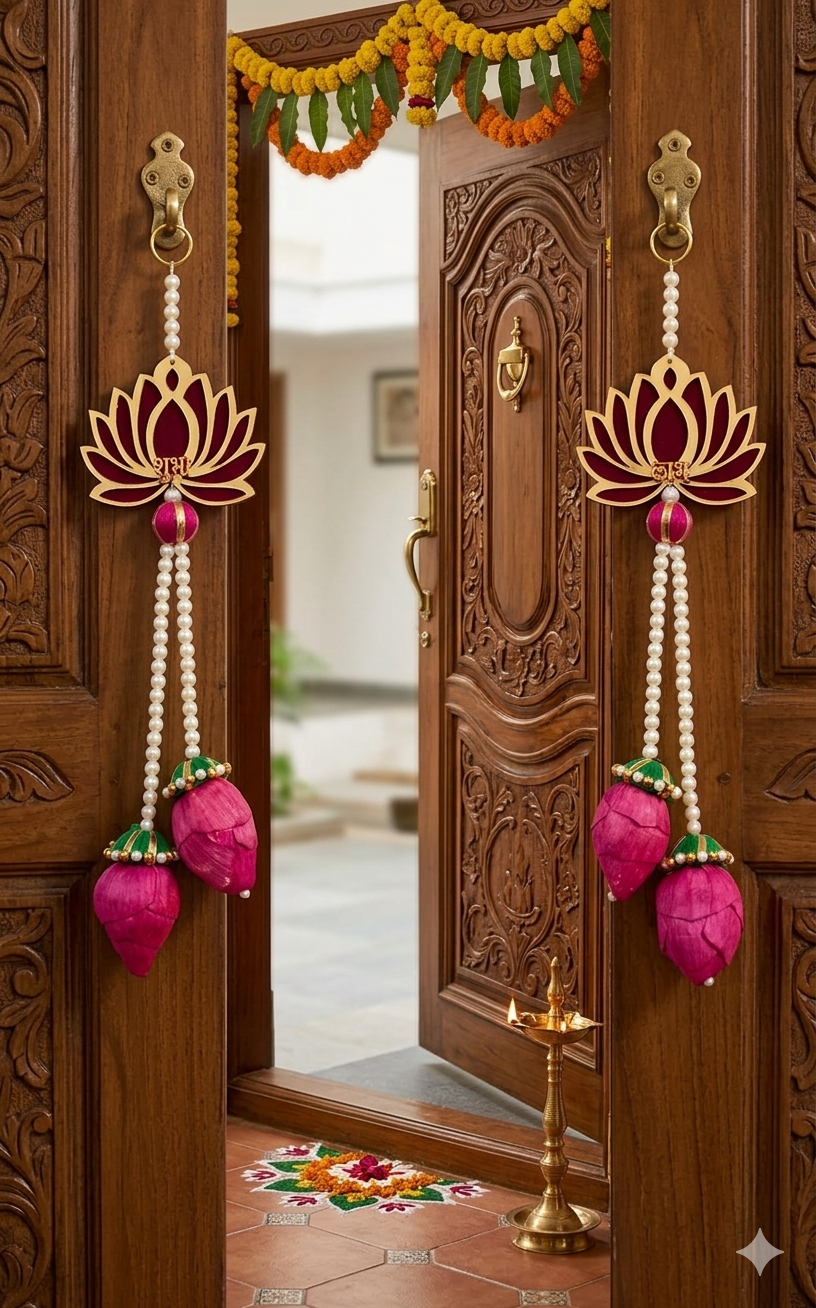 Nutts Lotus Hanging Decorative Piece For Aesthetic Homes Enhances Wall Decor With Modern And Spiritual Design Perfect For Interiors