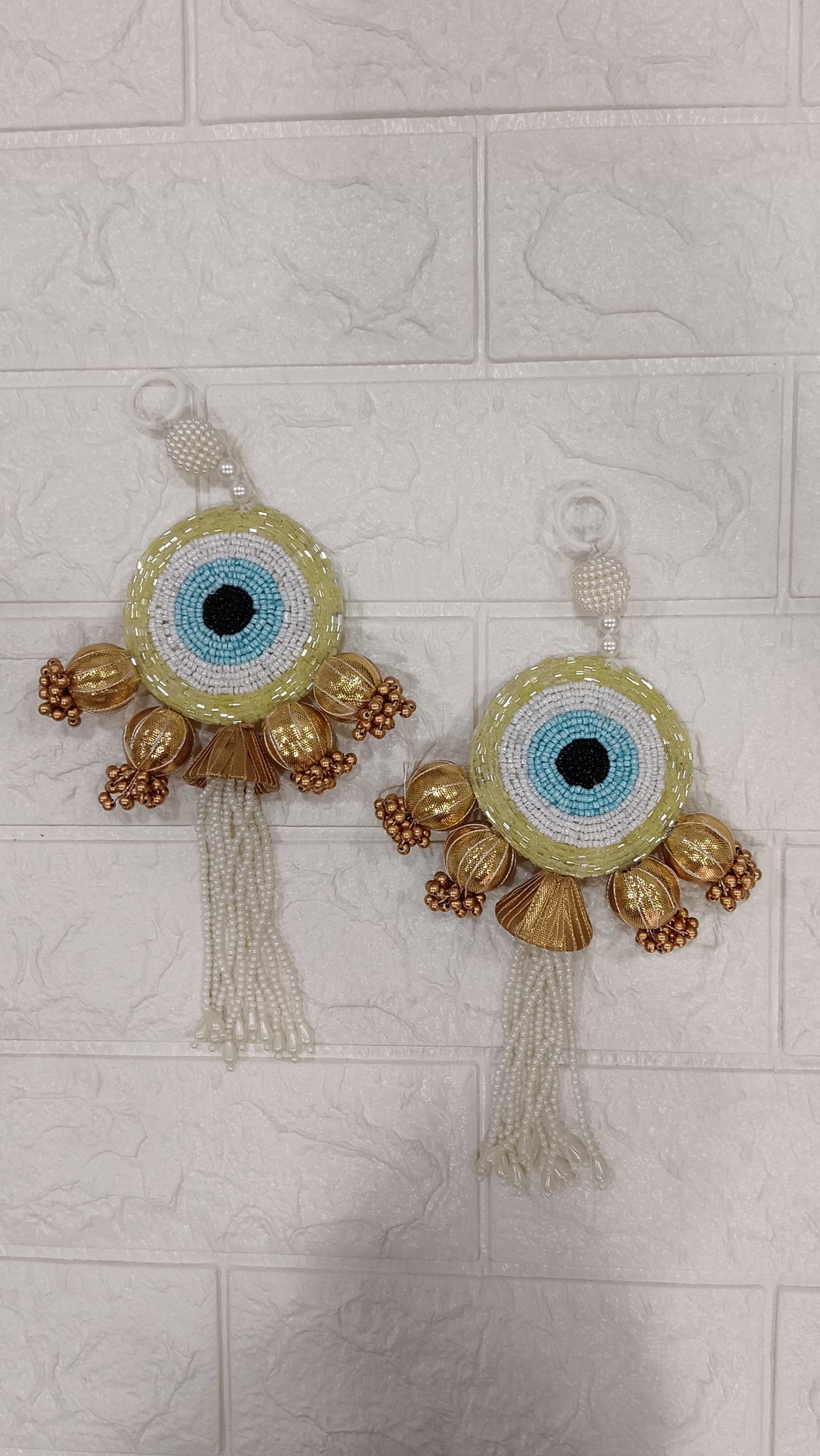 Nutts Handmade Evil Eye Shubh Labh Hanging for Positive Energy and Good Luck (Pack of 2)