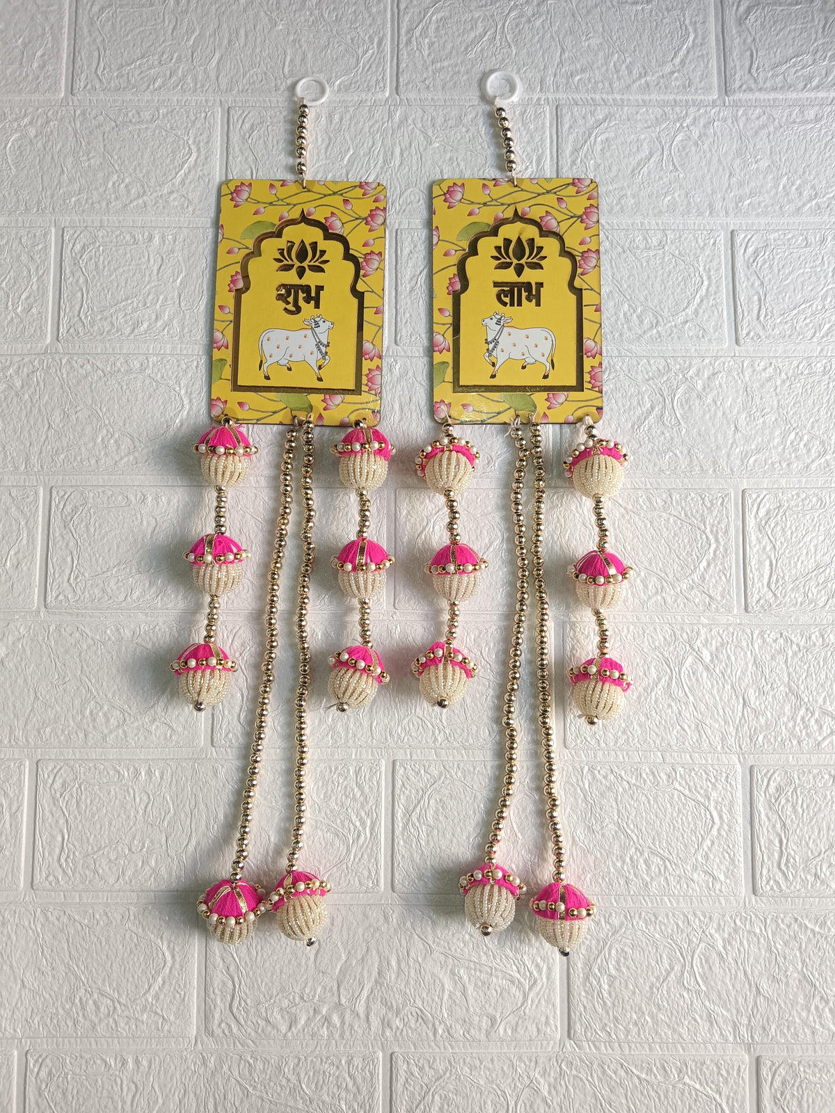 Cow Painting Latkan Hanging Diwali Decorations Wall Door Hanging Toran for Door Rajasthani Home Living Room Decoration (Pack of 2) (SMALL80-2)