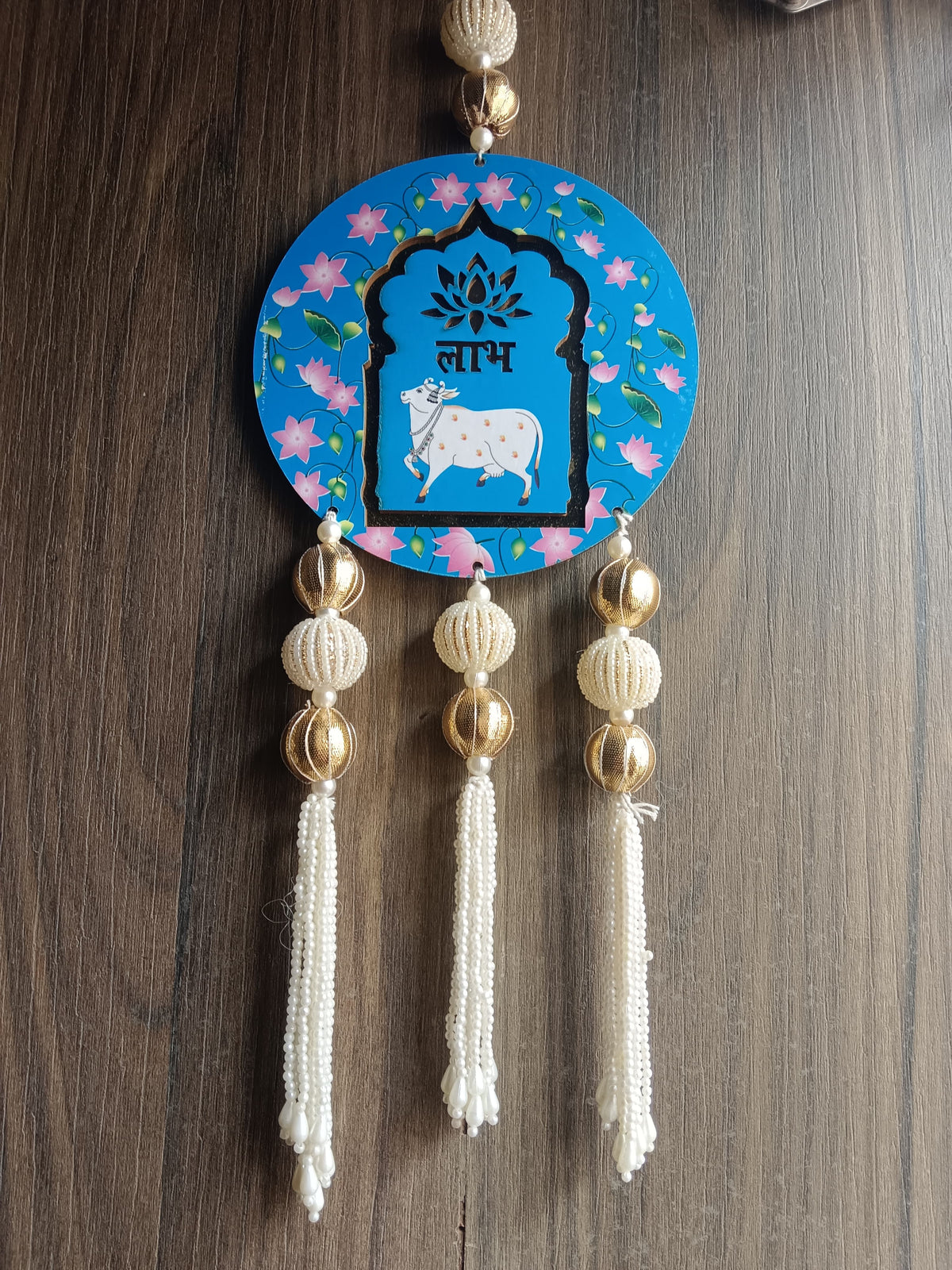 Decorative Shubh Labh Hanging Perfect for Home Decoration | Ideal for Diwali Festivities | Enhance Your Space with Graceful Touches (Pack of-2) (SMALL122)