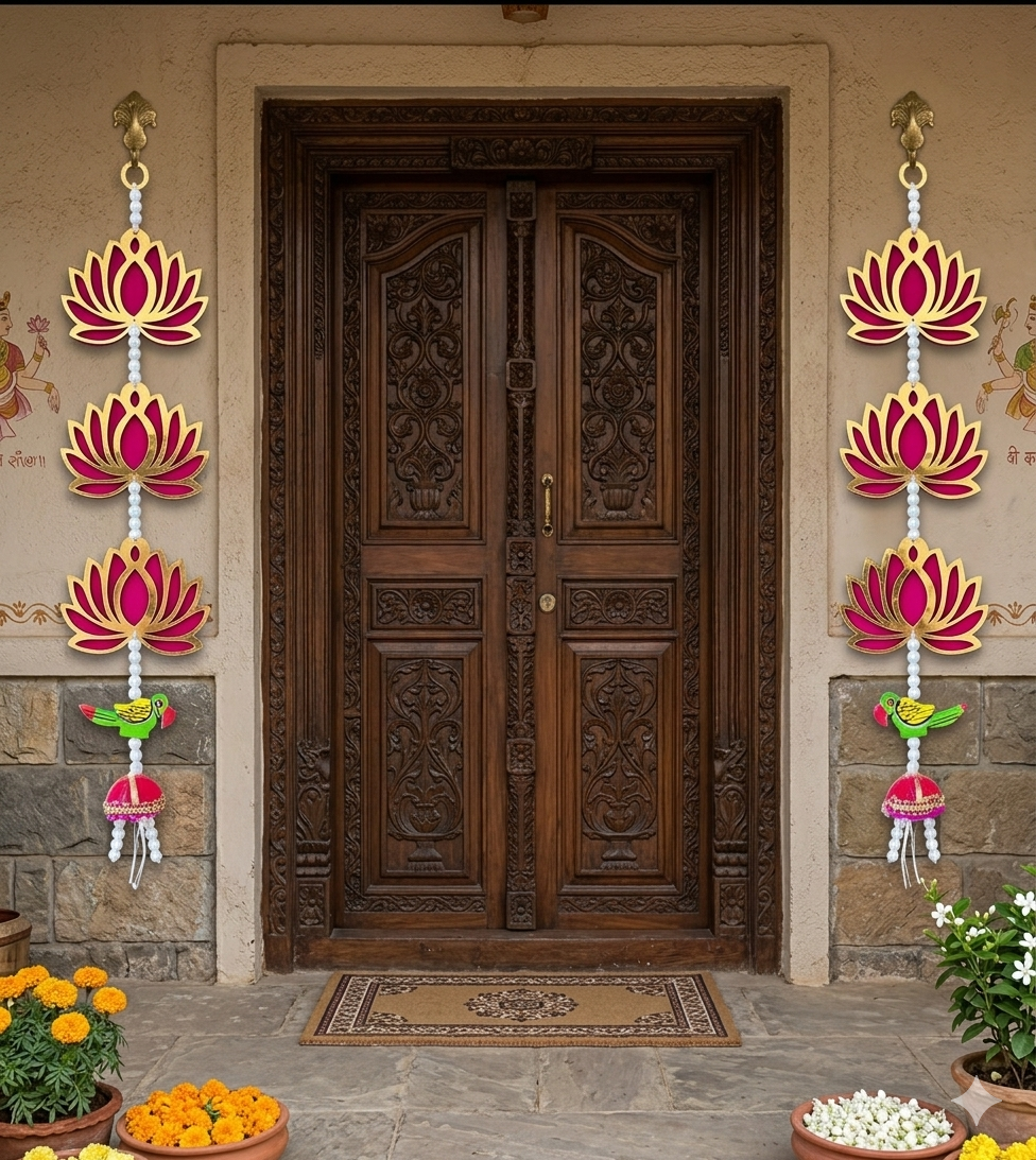 Nutts Lotus Hanging Decor Ideal For Home Styling Ideas Enhances Interior Spaces With Modern And Spiritual Lotus Design Perfect For Wall Decoration