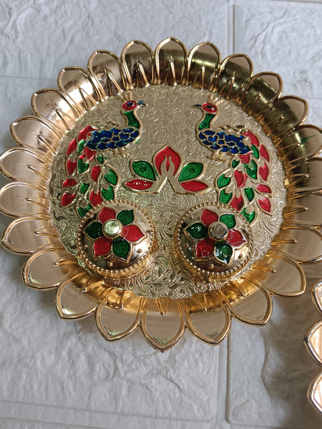Nutts Decorative Pooja Traditional Religious Festival Worship Elegant Mandir Puja Essentials Diwali Navratri Wedding Home Decor Sacred (PoojaP33-2)