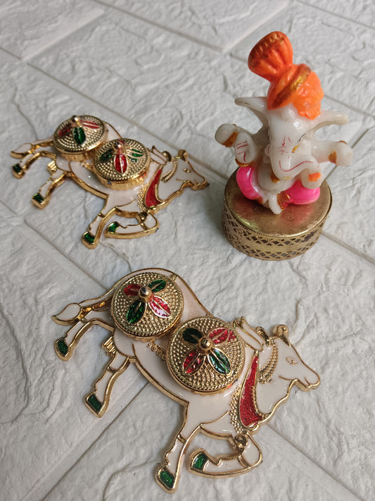 Nutts Decorative Traditional Cow Pooja Thali for Daily Worship Festival Celebration Temple Home Mandir Diwali Navratri Karwa Chauth Elegant Prayer (PoojaP30-1)