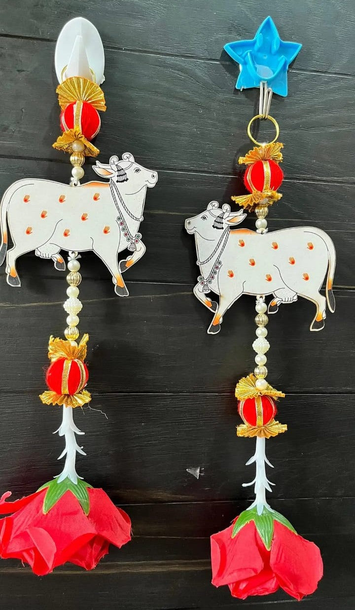 Amazing Design Wall Hanging Diwali Decorations Wall Hanging Toran for Door Rajasthani Home Living Room Decoration Pack of 2 (SMALL171)