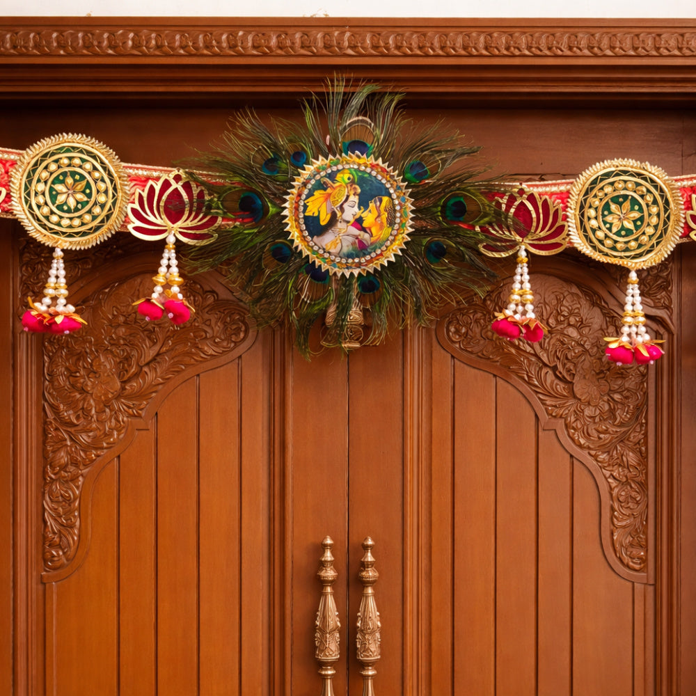 Nutts Decorative Radha Krishan Mor Pankh Bandhanwar For Festive Decor