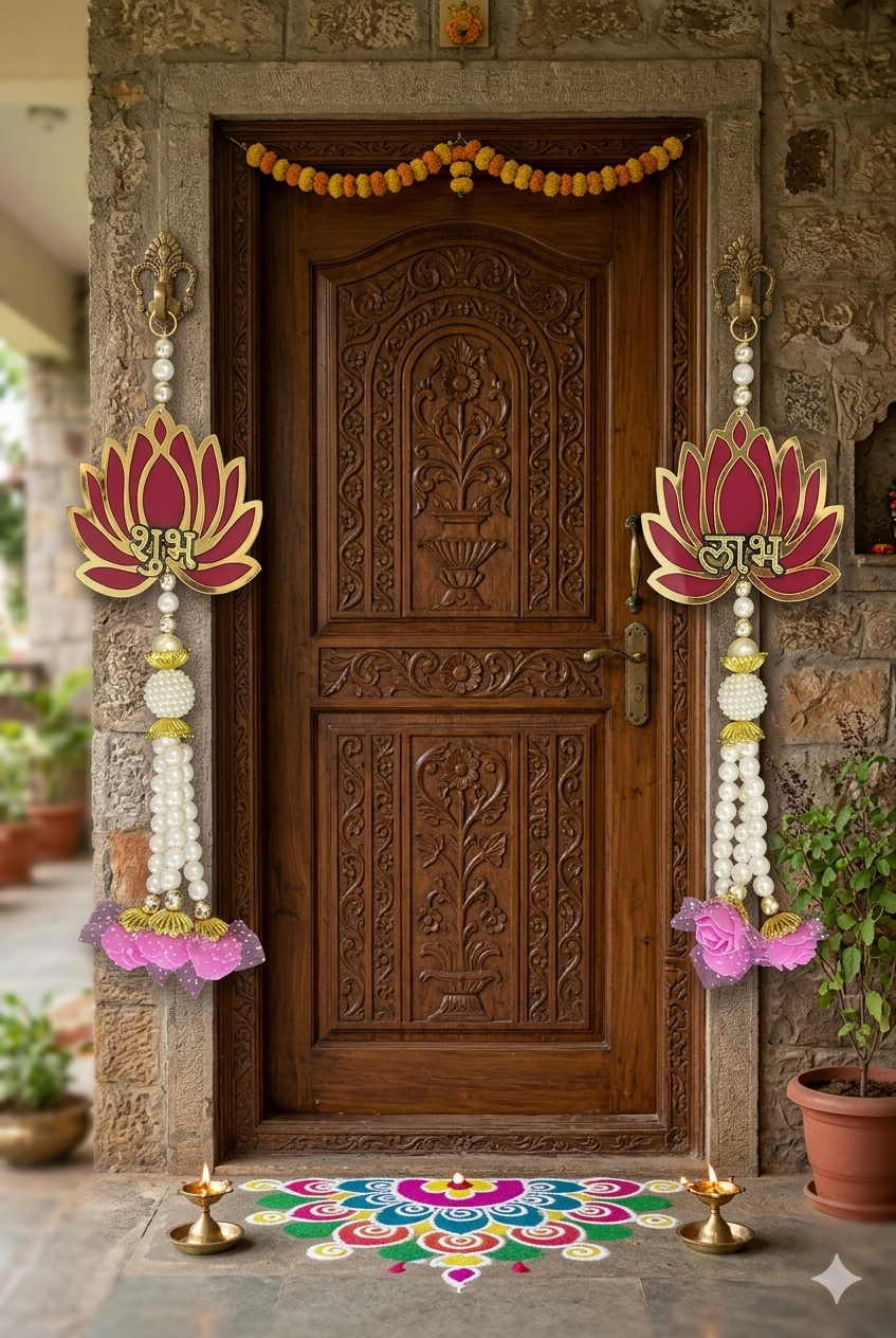Nutts Lotus Hanging Ornament Stylish Decor For Home Wall Enhances Living Room And Bedroom Interiors