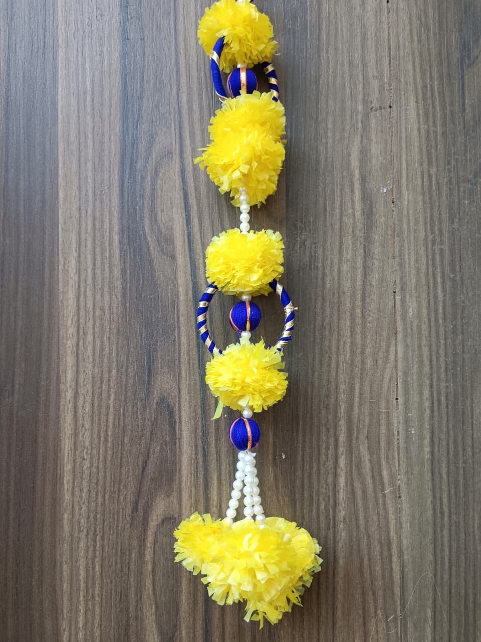 Nutts Handmade Decorative Artificial Genda Moti Chudi Toran | Traditional Beads Hanging for Home and Office Decoration (PMPMT132)