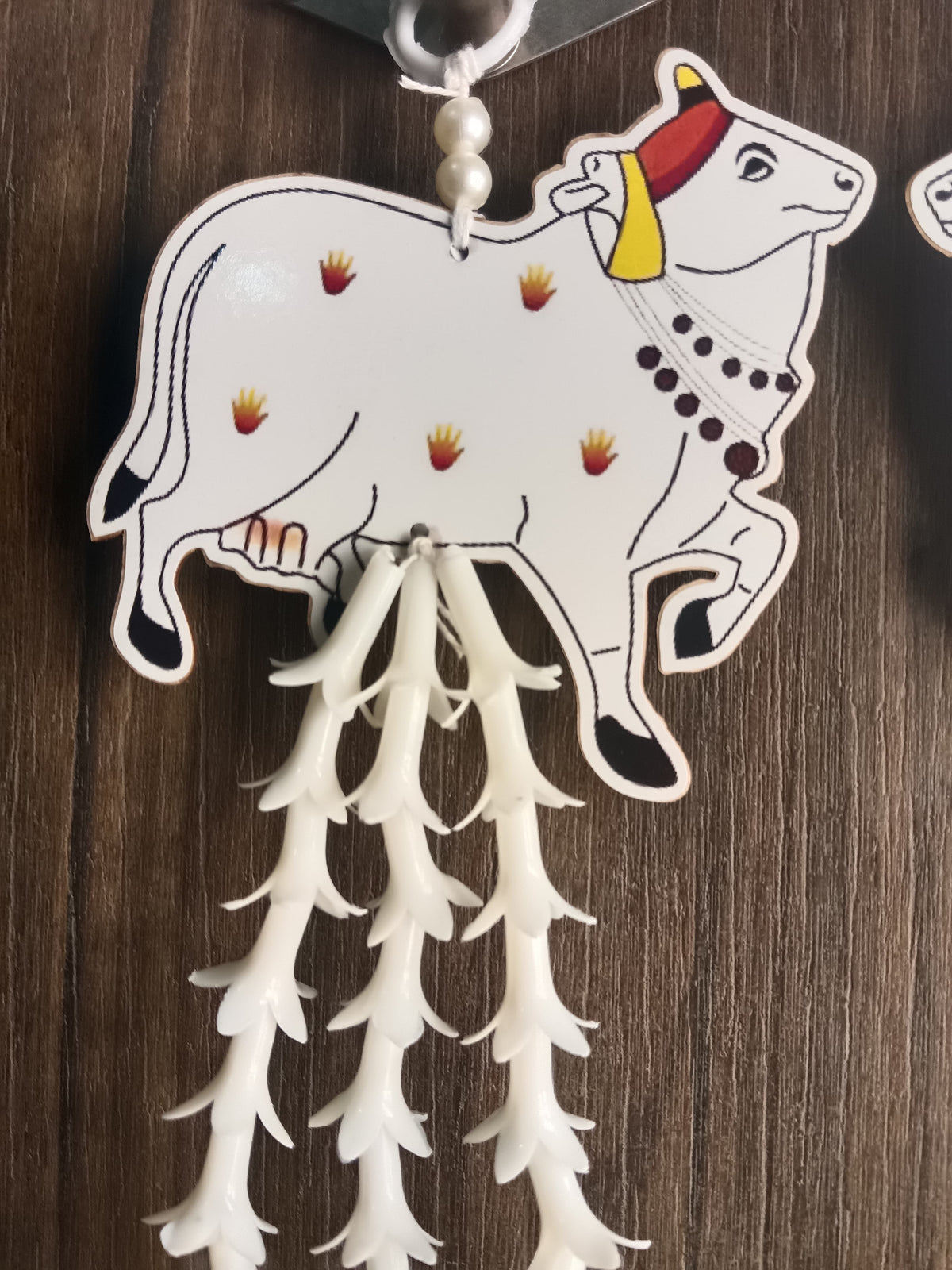 Nutts Handmade MDF Cow Design Wall Hanging Decorative | Traditional for Home Temple Door Hanging Decor Pack of 2 (SMALL86)