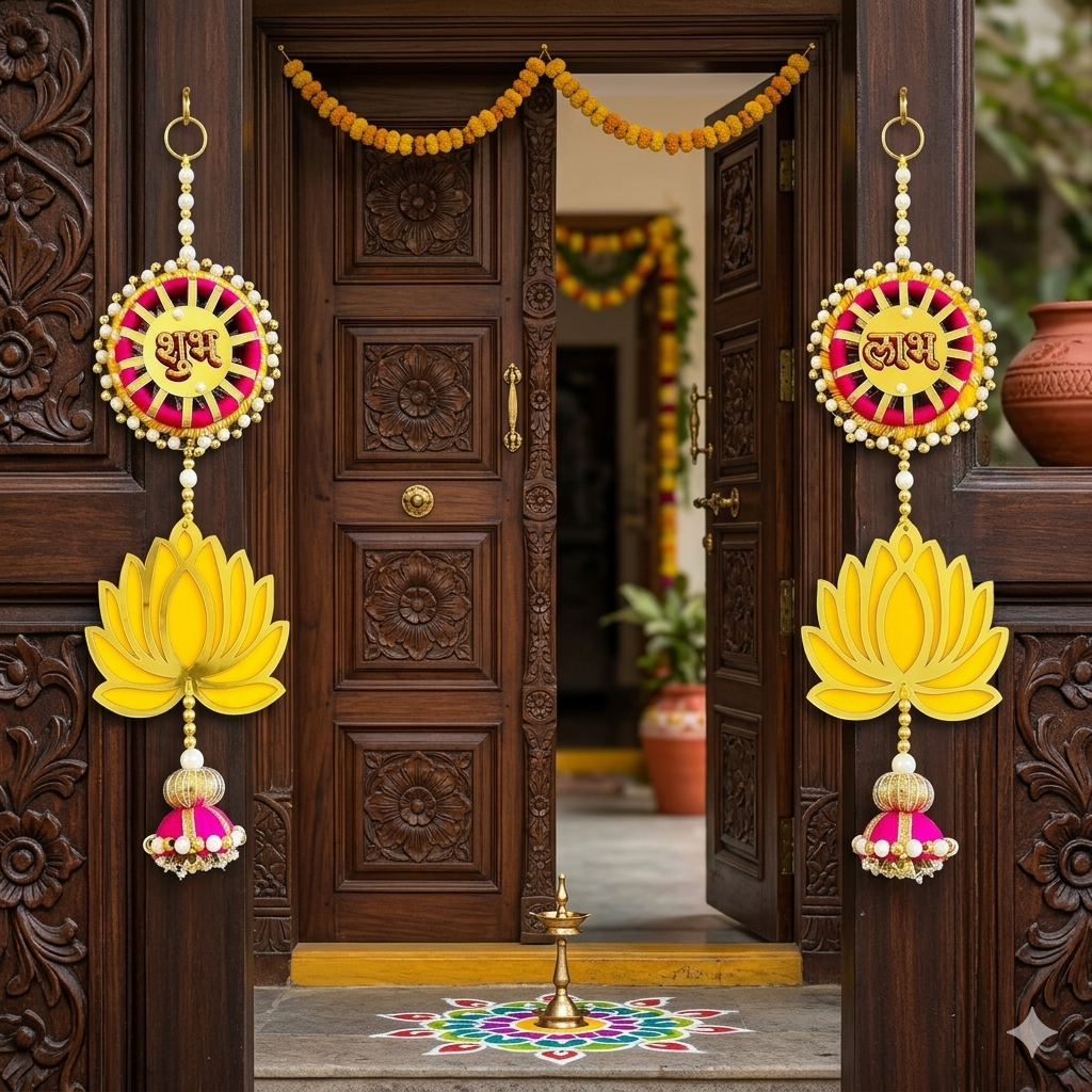 Nutts Lotus Hanging Ideal For Sacred Space Decoration Adds Divine Touch Perfect For Pooja Room And Temple Decor