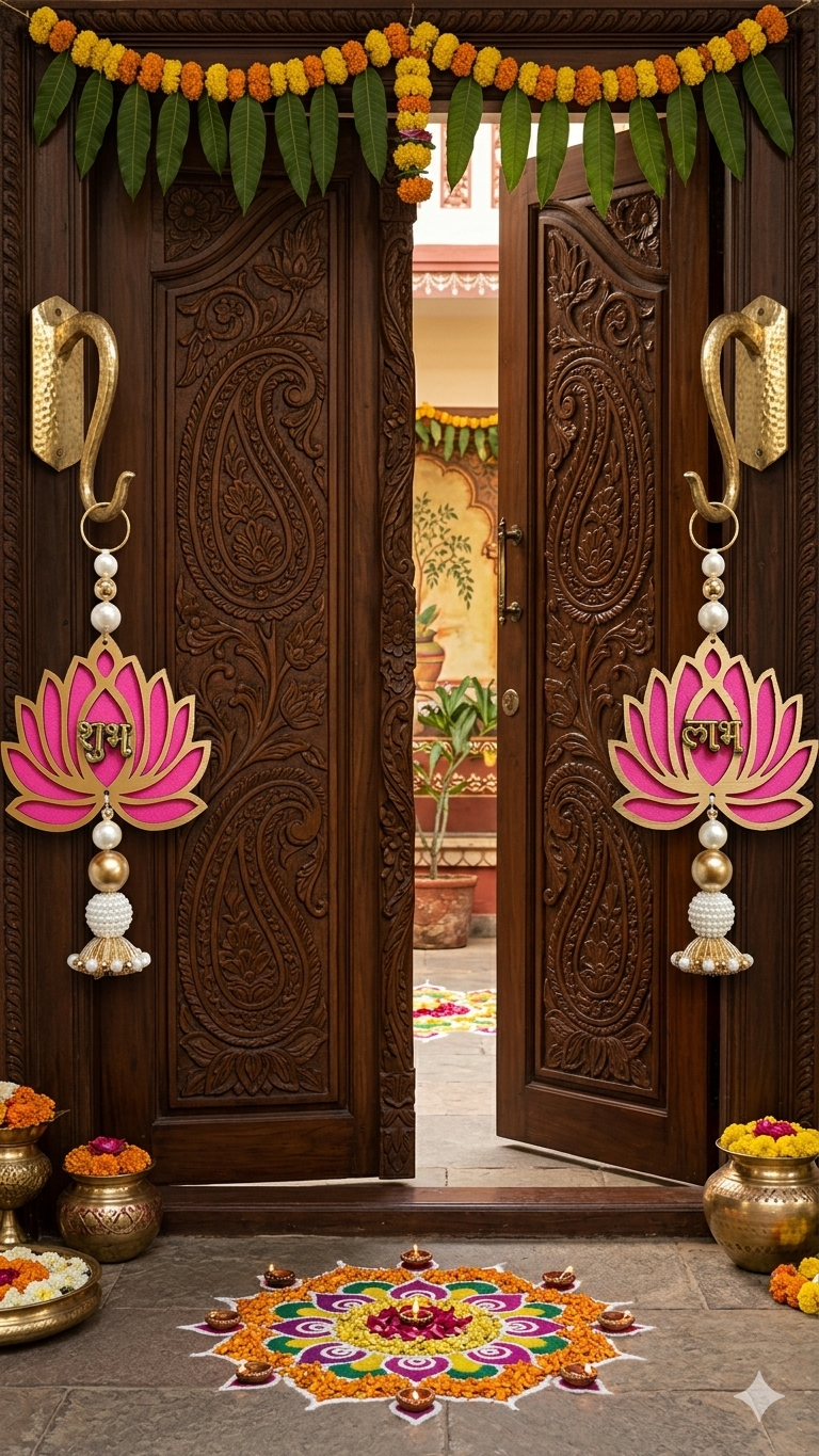 Nutts Lotus Wall Hanging Ideal For Peaceful Interior Vibes Creates Calm Environment Perfect For Bedroom Living Room And Meditation Area
