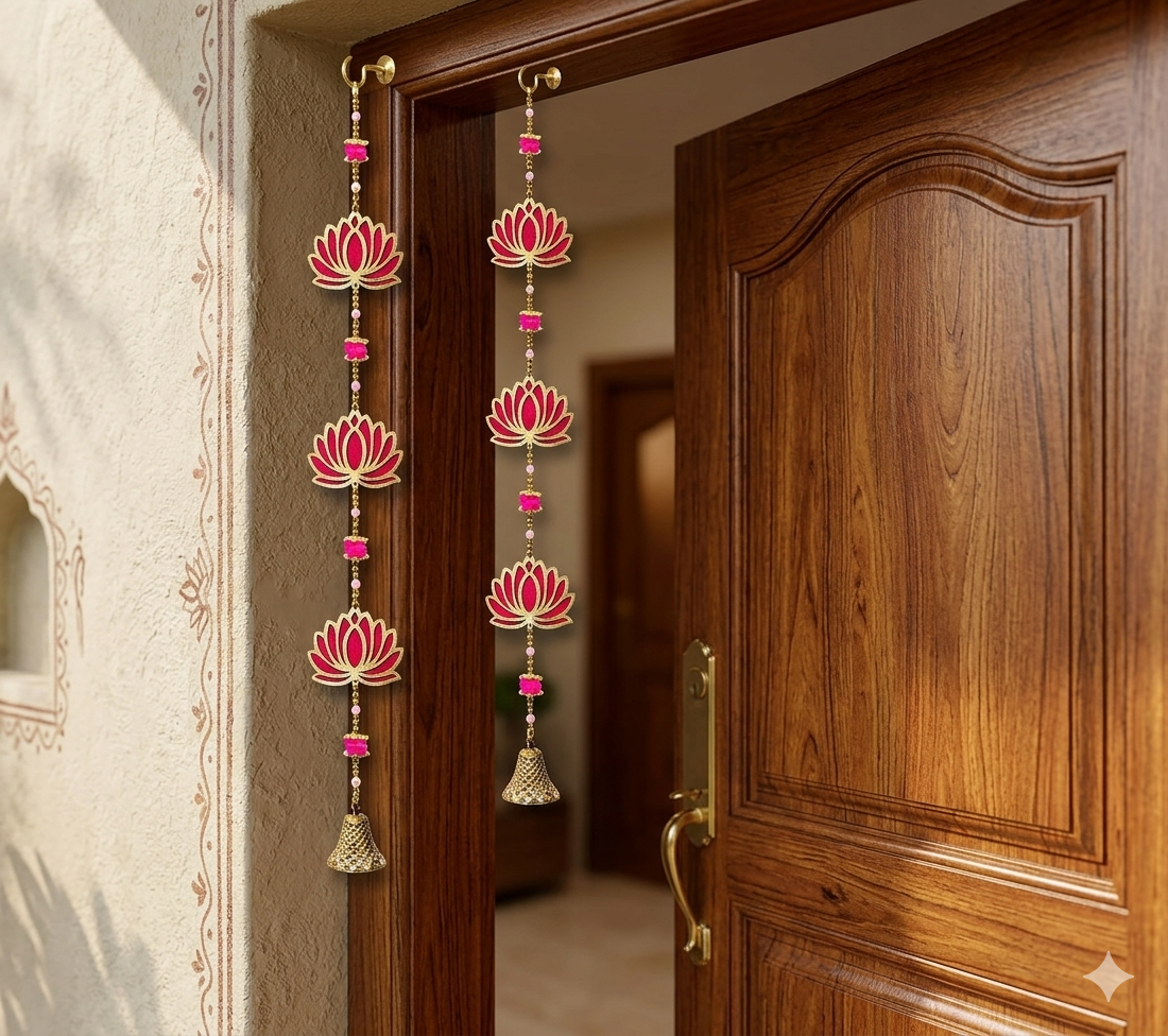 Nutts Lotus Hanging Decor Ideal For Spiritual Home Setup Enhances Peaceful And Calm Interior Perfect For Meditation Room Mandir And Yoga Space