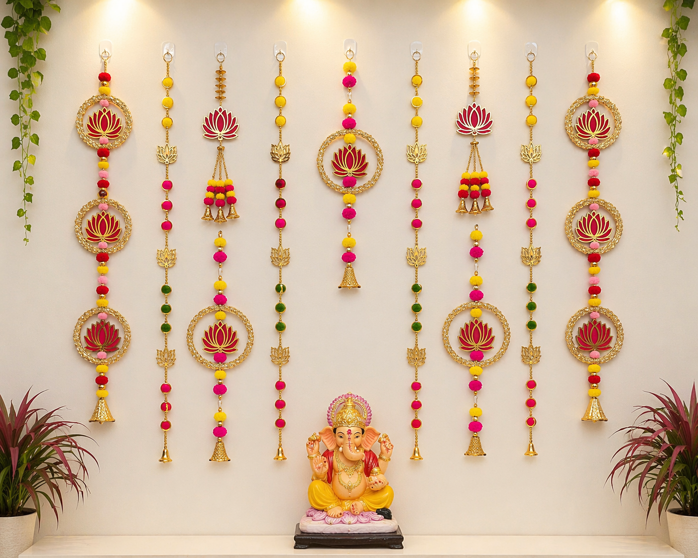 Nutts Lotus Wall Hanging Premium Decorative Piece For Modern Home Decor Suitable For Living Room Bedroom And Pooja Space