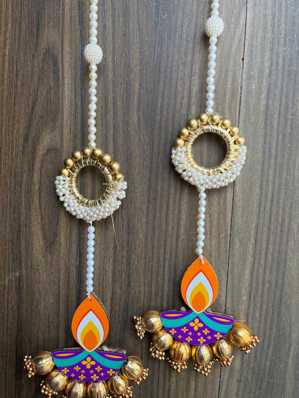Nutts Handmade Hanging for Home Decorative Wall Hanging | Diwali Festival Pooja Room Entrance Door Pack of 2 (Small97)