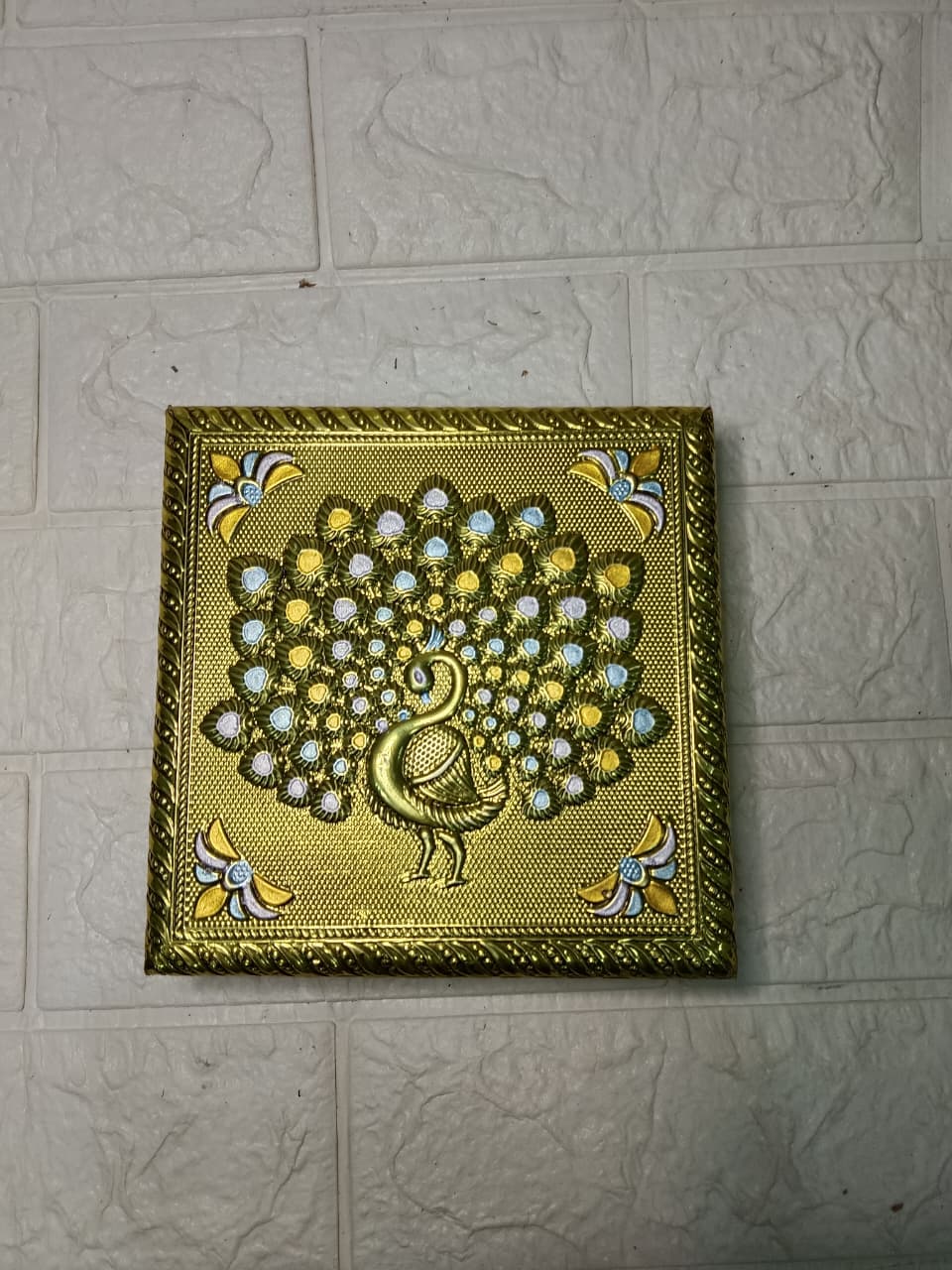 Nutts Decorative Royal Pooja Chowki | Traditional Peacock Design Pooja Chowki (Singhasan41, NO.5)