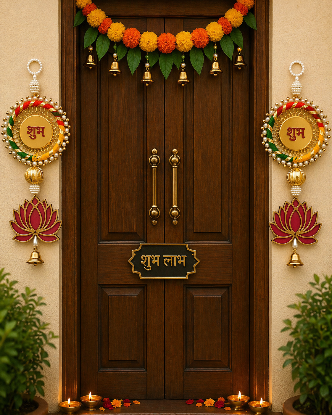 Nutts Lotus Hanging Perfect For Divine Home Decoration Enhances Spiritual Ambiance Ideal For Mandir And Pooja Room
