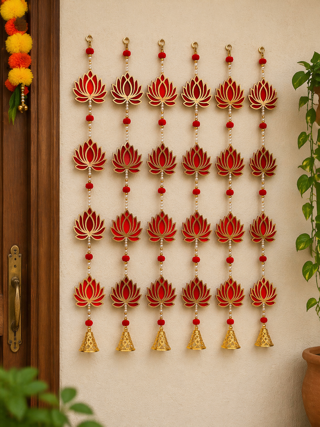Nutts Lotus Wall Hanging Ideal For Entrance Wall Decoration Creates Welcoming Look Perfect For Home Entryway And Living Room
