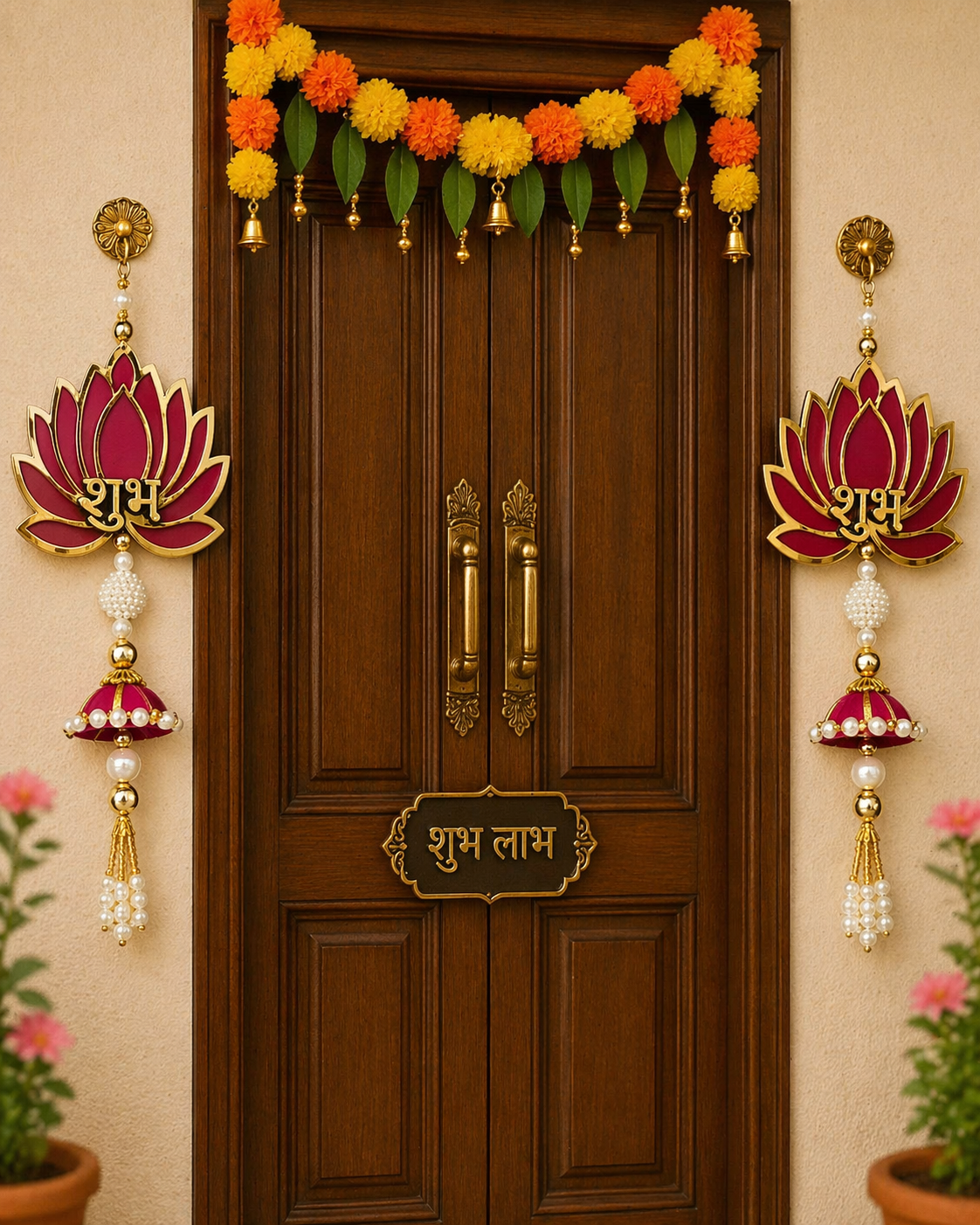 Nutts Lotus Hanging Artistic Decorative Piece Enhances Interior Walls With Unique Lotus Design Perfect For Modern Homes