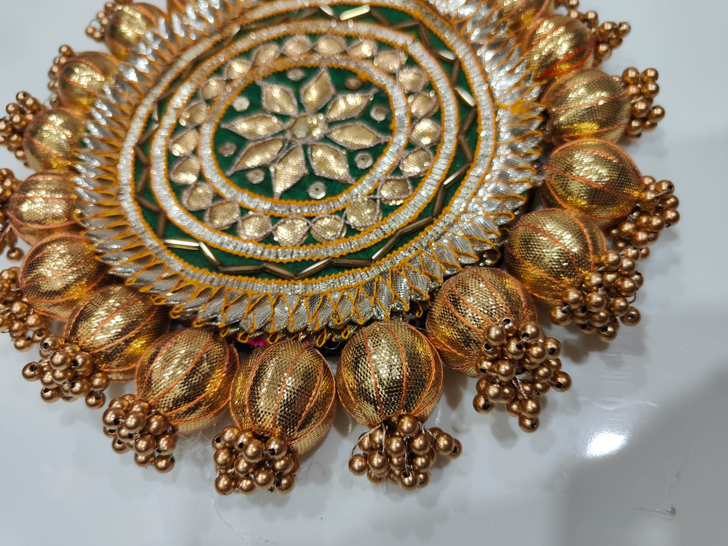 Nutts Decorative Traditional Pooja Thali Elegant Festival Prayer Plate for Home Temple Daily Worship Religious Rituals Festive Decoration (PoojaP03-5)