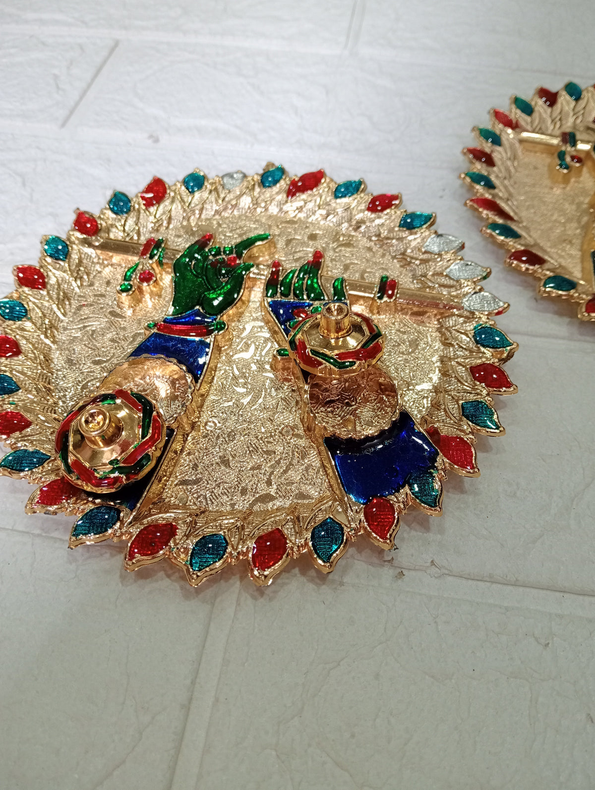 Nutts Decorative Bansuri Pooja Traditional Religious Festival Worship Elegant Mandir Puja Essentials Diwali Navratri Wedding Home Decor Sacred (PoojaP37-1)