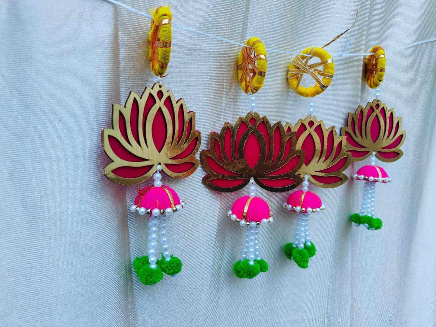 Nutts Lotus Wall Hanging Perfect For Divine Home Decoration Enhances Spiritual Ambiance Ideal For Mandir Pooja Room And Festive Interior Styling