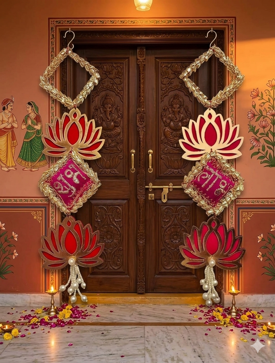 Nutts Lotus Hanging Decor Ideal For Meditation Room Ambiance Enhances Interior Styling With Spiritual Theme Perfect For Calm Peaceful Home