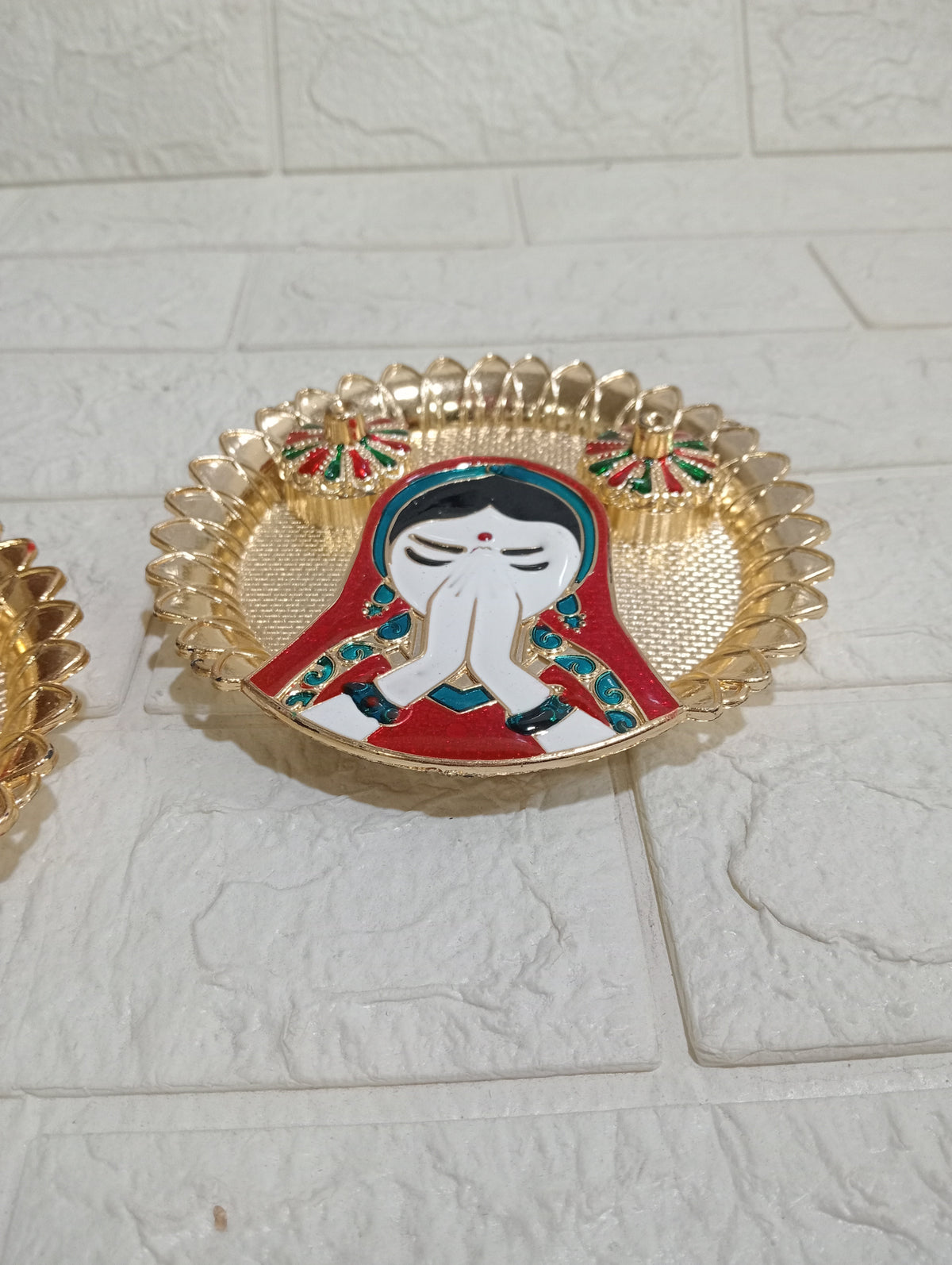 Nutts Decorative Pooja Traditional Religious Festival Worship Elegant Mandir Puja Essentials Diwali Navratri Wedding Home Decor Sacred (PoojaP36-3)