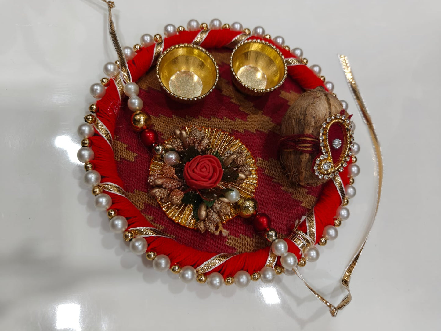 Nutts Decorative Raksha Bandhan Rakhi Thali with Nariyal & Rakhi For Festival (RakhiP03)