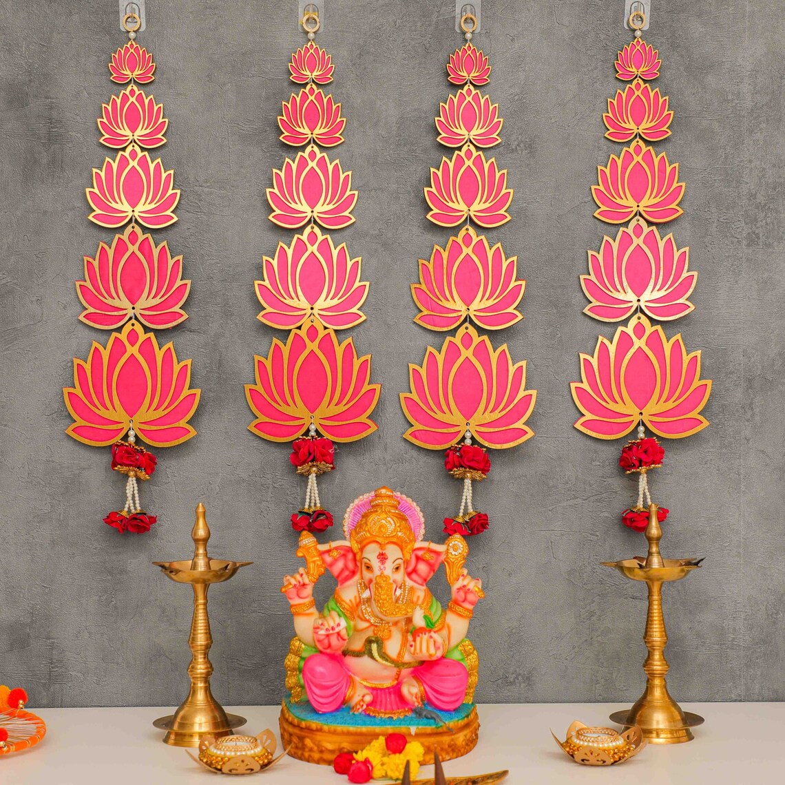 Nutts Lotus Hanging Decor Ideal For Interior Wall Styling Enhances Home Design With Elegant Lotus Pattern Perfect For Living Room Bedroom And Office