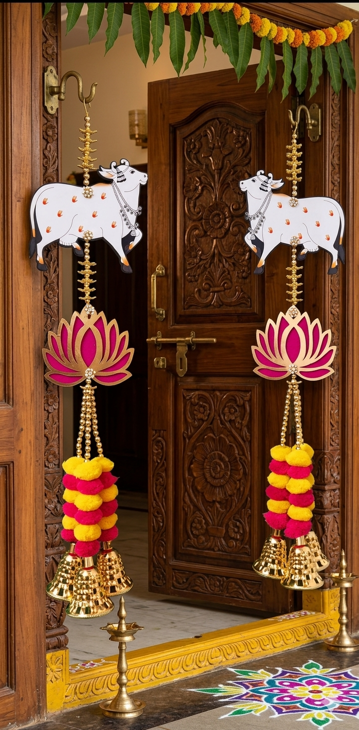 Nutts Wall Hanging Beautiful Decorative Piece Enhances Home Decor With Elegant Lotus Design Perfect For Living Room Bedroom And Mandir