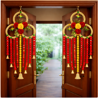 Nutts Handmade Hanging for Home Decorative Wall Hanging | Diwali Festival Pooja Room Entrance Door Pack of 2 (Small192)