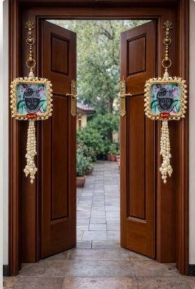 Nutts Traditional Decorative Handmade Multicolour Moti Chudi Peony Hanging for Decoration | Hanging for Home and Office Decor | Diwali and Festive Decor Hanging (Pack of 2)