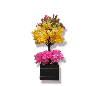 Multicolor Artificial Bonsai Plants Small Tree Pot Plants for Home Decoration ( Pack of 1) Model 2