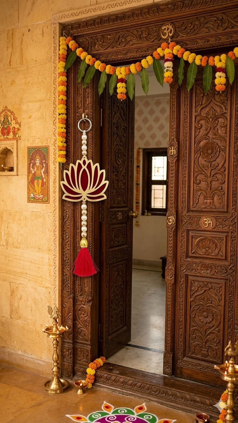 Nutts Lotus Hanging Decorative Accent Adds Charm And Elegance Perfect For Living Room Bedroom And Hallway