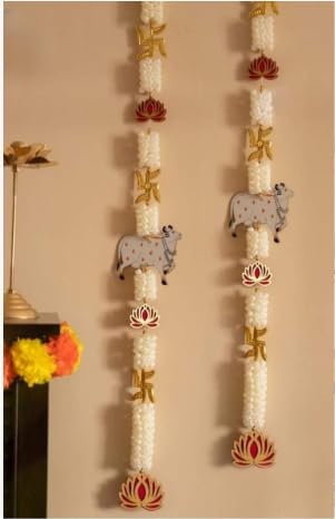 Nutts Handmade Decorative Mogra Hanging | Artificial Flower and Mogra Hanging for Decoration | Toran for Home and Festive Decor (MOGRAH17)