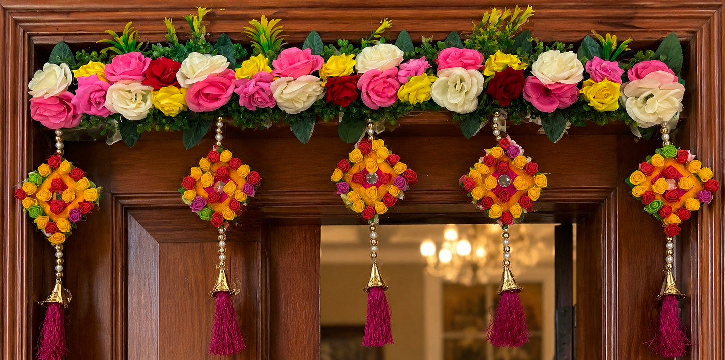 Nutts Decorative Woolen Kite Rose Bandhanwar For Decoration Makar Sakranti Home Decor