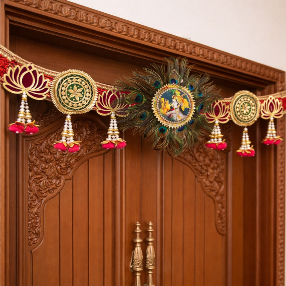 Nutts Decorative Radha Krishan Mor Pankh Bandhanwar For Festive Decor