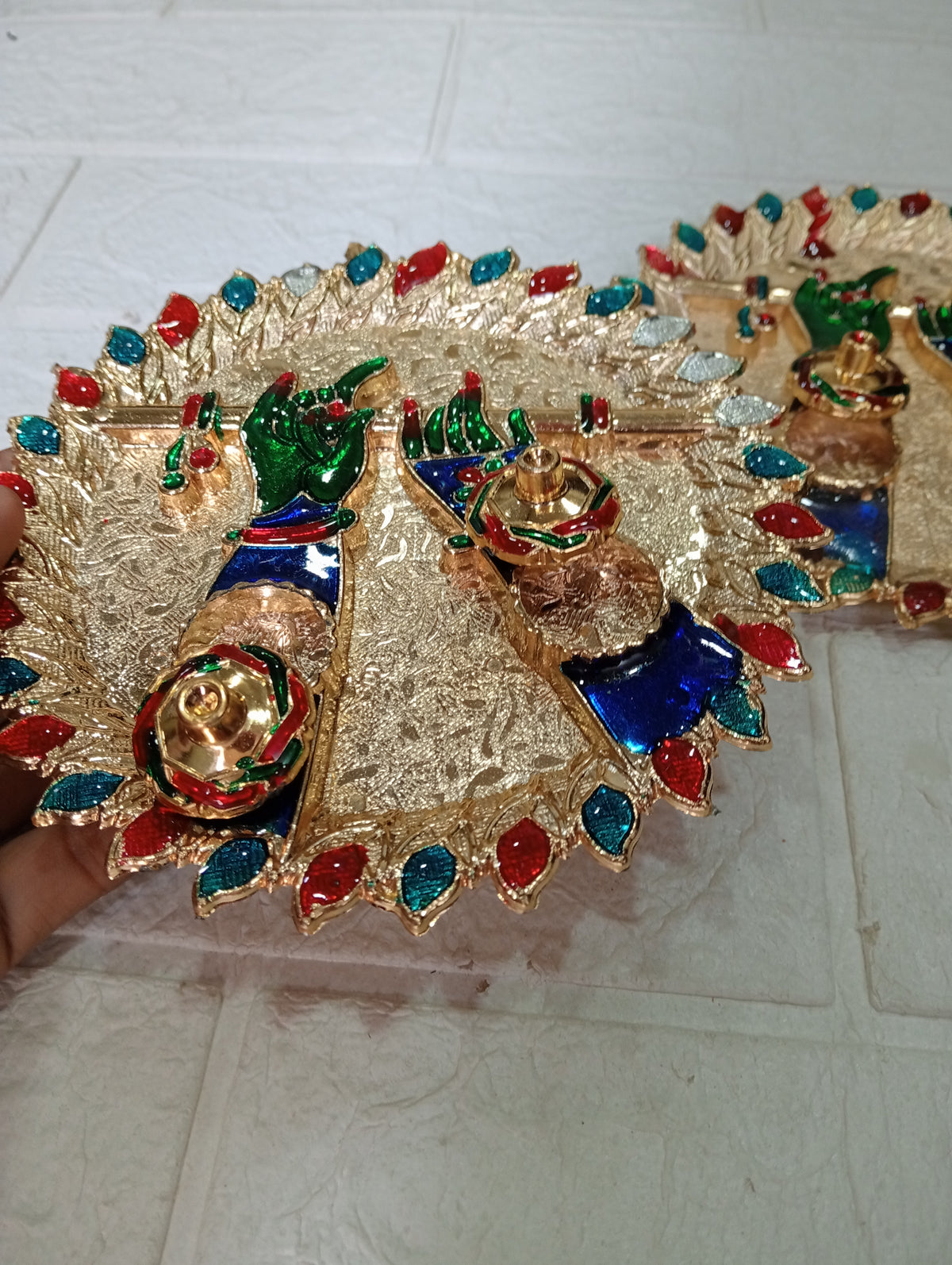 Nutts Decorative Bansuri Pooja Traditional Religious Festival Worship Elegant Mandir Puja Essentials Diwali Navratri Wedding Home Decor Sacred (PoojaP37-1)