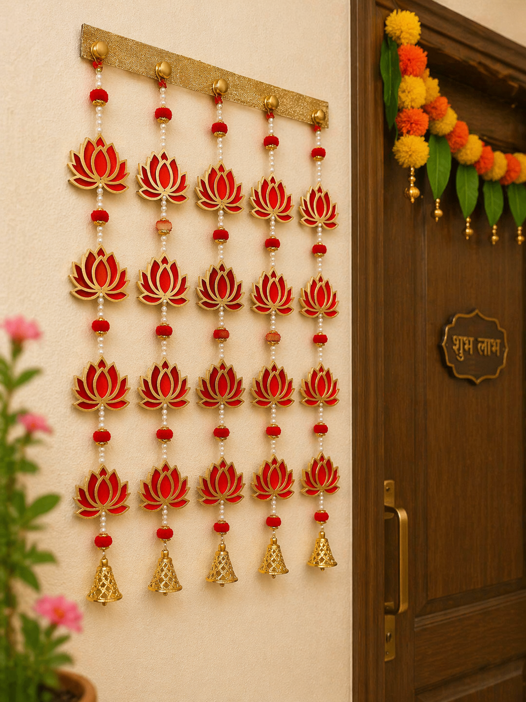 Nutts Lotus Wall Hanging Ideal For Entrance Wall Decoration Creates Welcoming Look Perfect For Home Entryway And Living Room