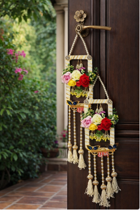 Nutts Handmade Hanging for Home Decorative Wall Hanging | Diwali Festival Pooja Room Entrance Door Pack of 2 (Small184)