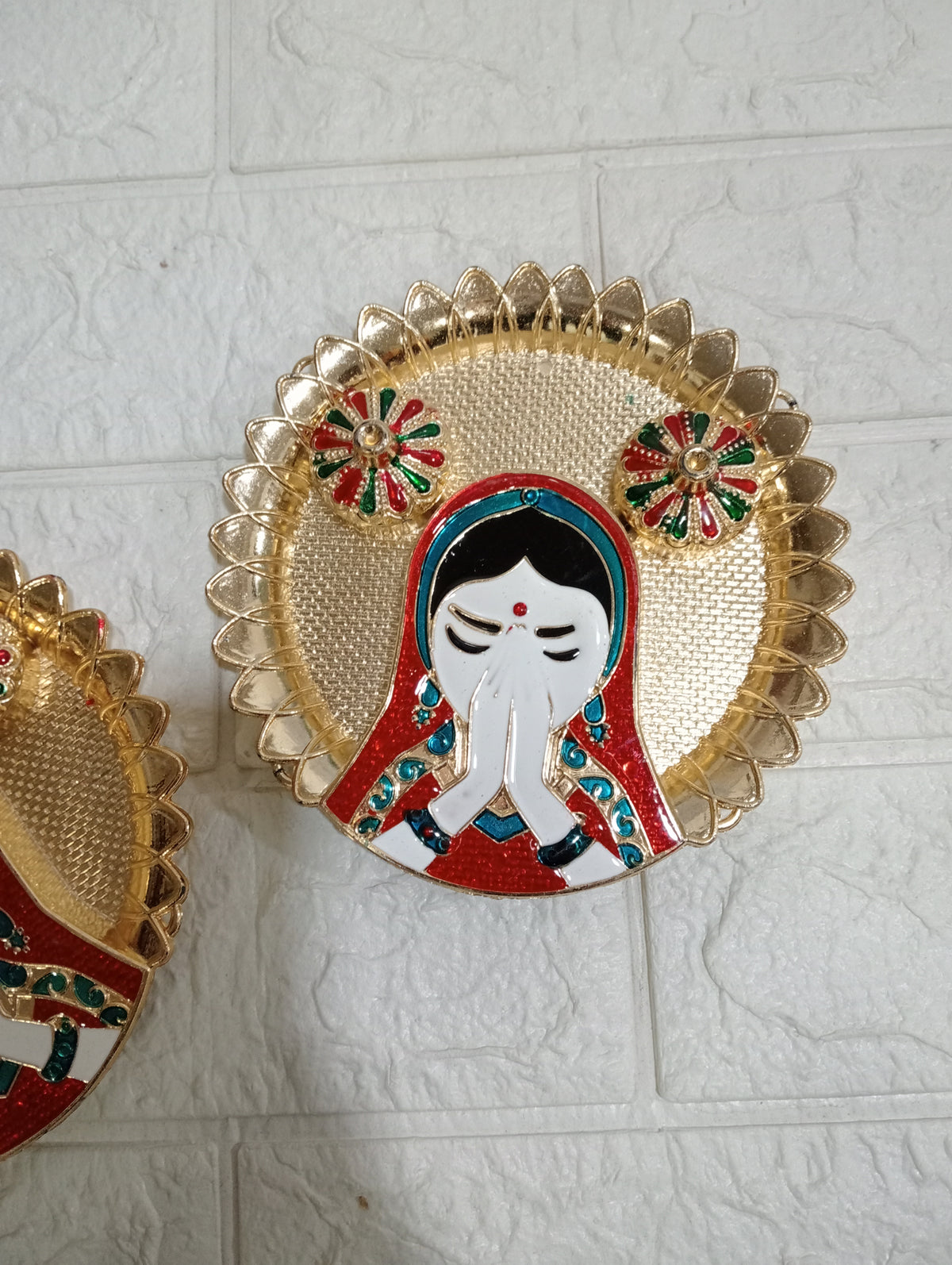 Nutts Decorative Pooja Traditional Religious Festival Worship Elegant Mandir Puja Essentials Diwali Navratri Wedding Home Decor Sacred (PoojaP36-3)