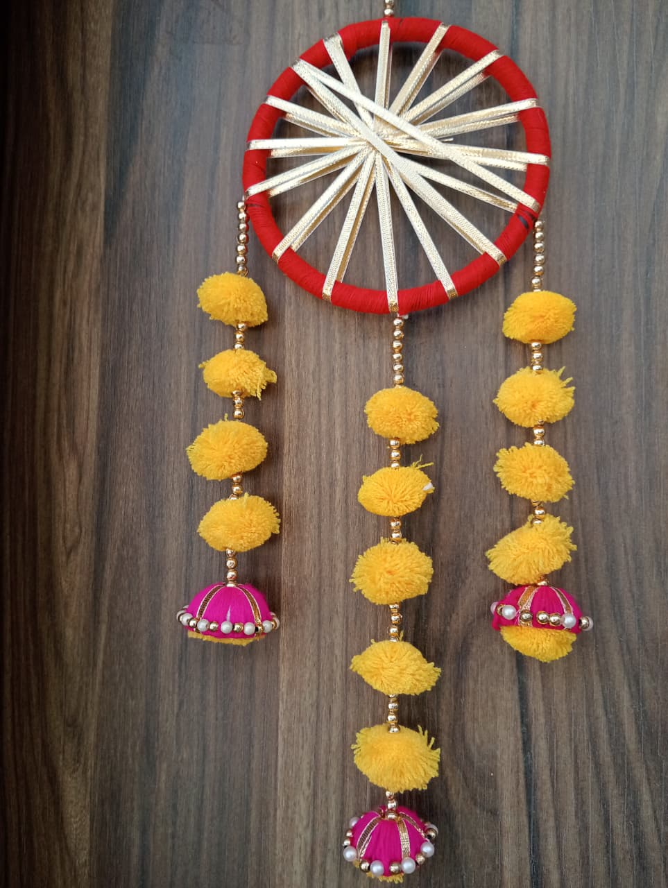 Nutts Decorative Multicolour Pom-Pom Toran | Traditional Toran for Home Decor | (PMPMT19)