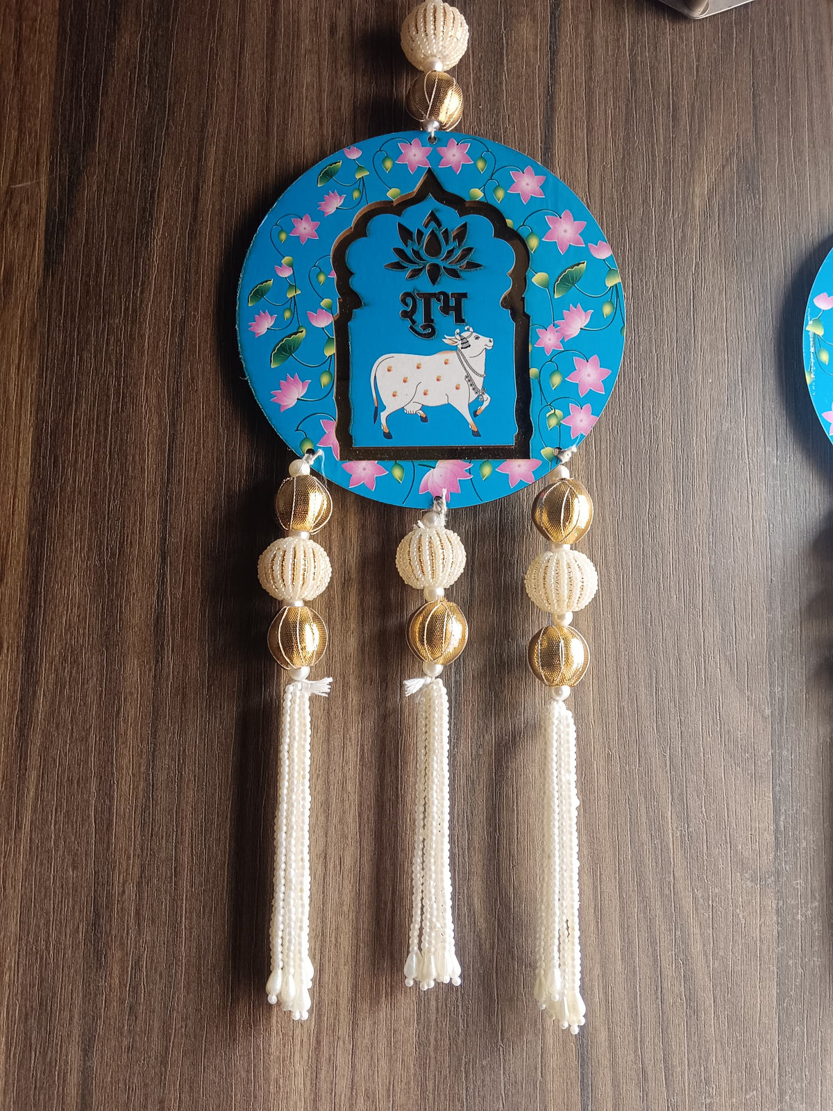 Decorative Shubh Labh Hanging Perfect for Home Decoration | Ideal for Diwali Festivities | Enhance Your Space with Graceful Touches (Pack of-2) (SMALL122)