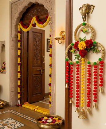 Nutts Handmade Hanging for Home Decorative Wall Hanging | Diwali Festival Pooja Room Entrance Door Pack of 2 (Small192)