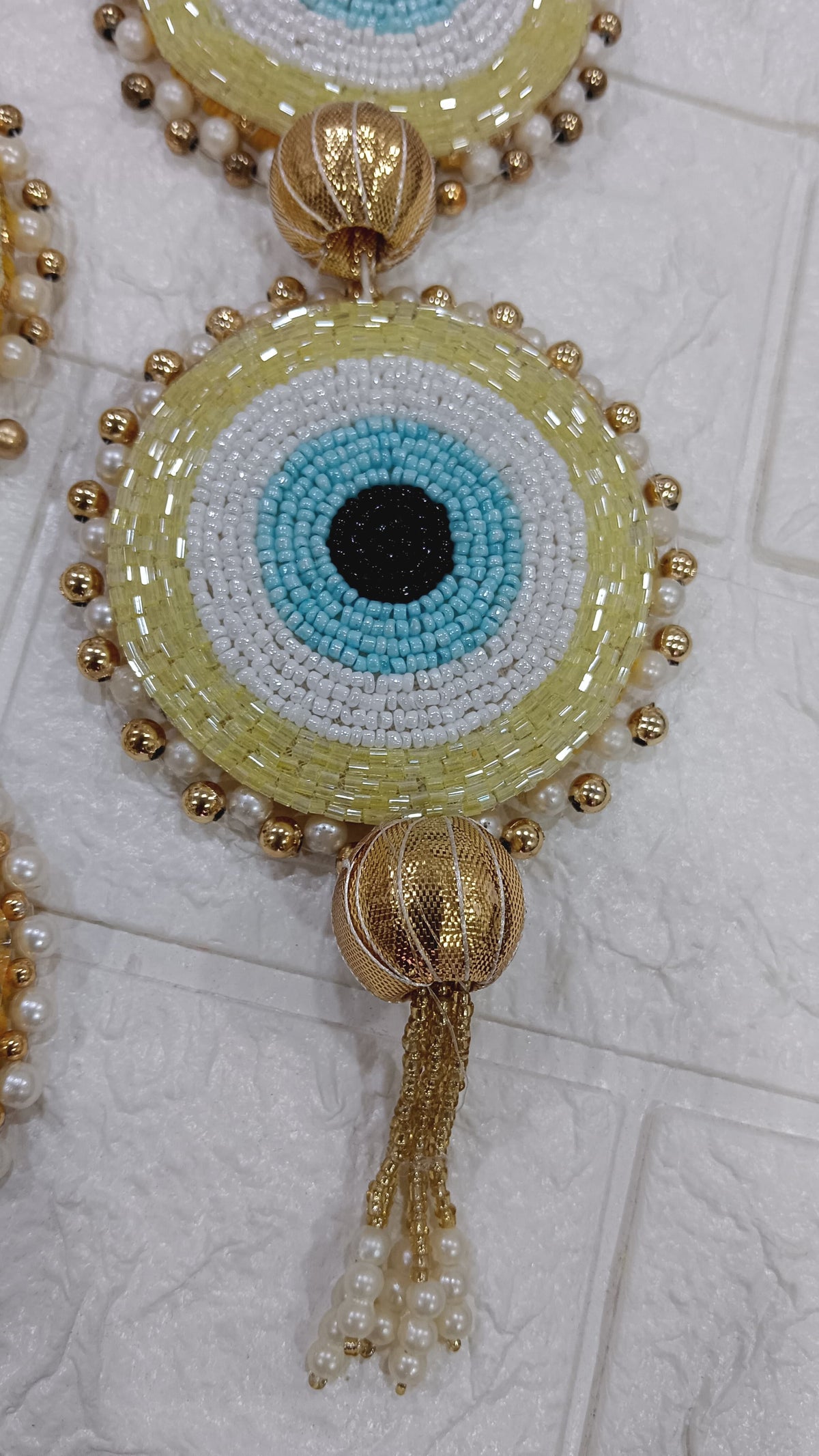 Nutts HandmadeEvil Eye Gota Ball, Latkan Hanging for All Festivals Protective Symbol for Positive Energy Perfect for Enhancing Your Celebrations (Pack of 2)