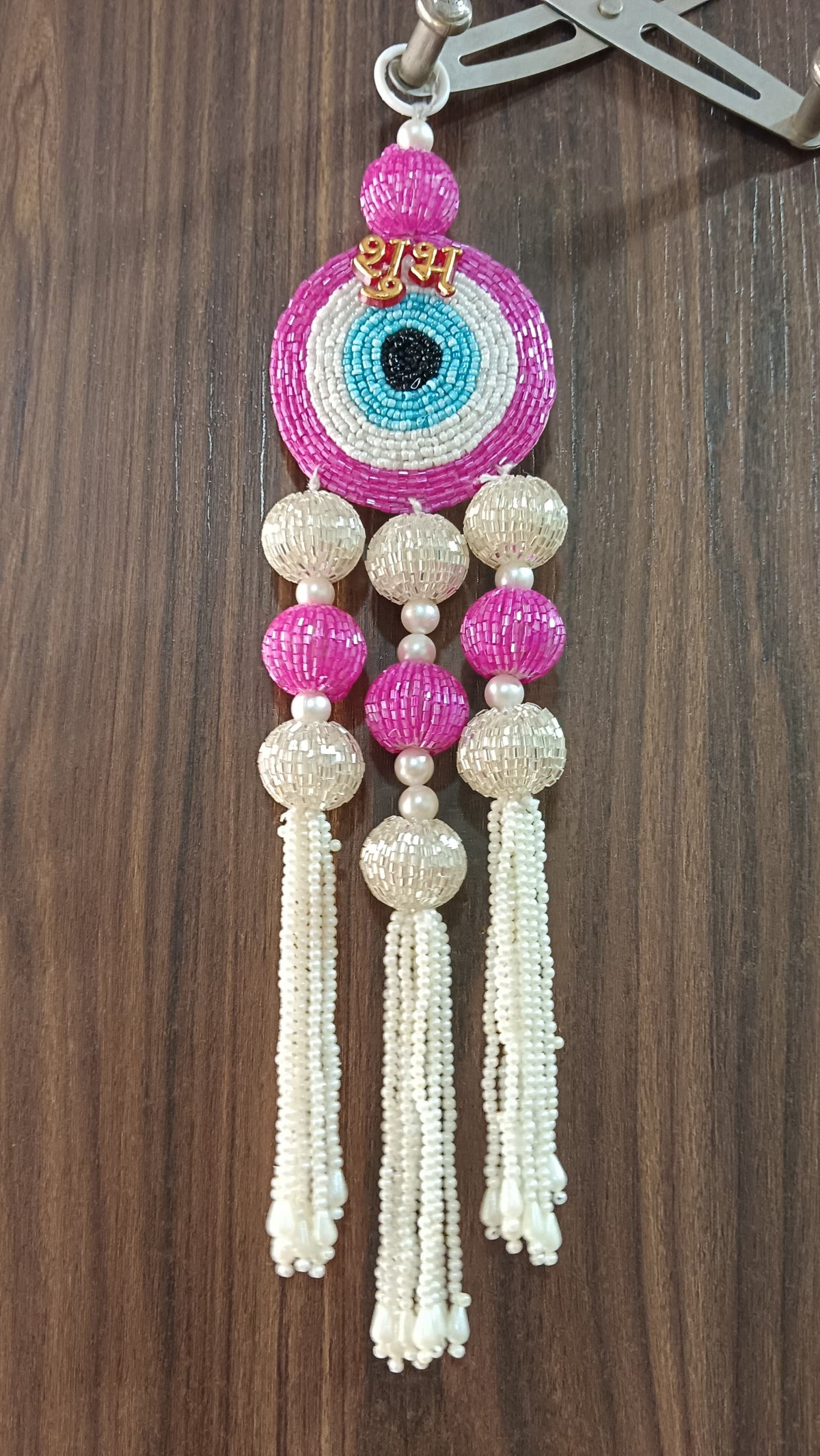 Nutts Evil Eye Shubh Labh Beaded Door Hanging Decorative Toran for Main Entrance Pooja Room Home Office Festival Decor (Pack of 2)