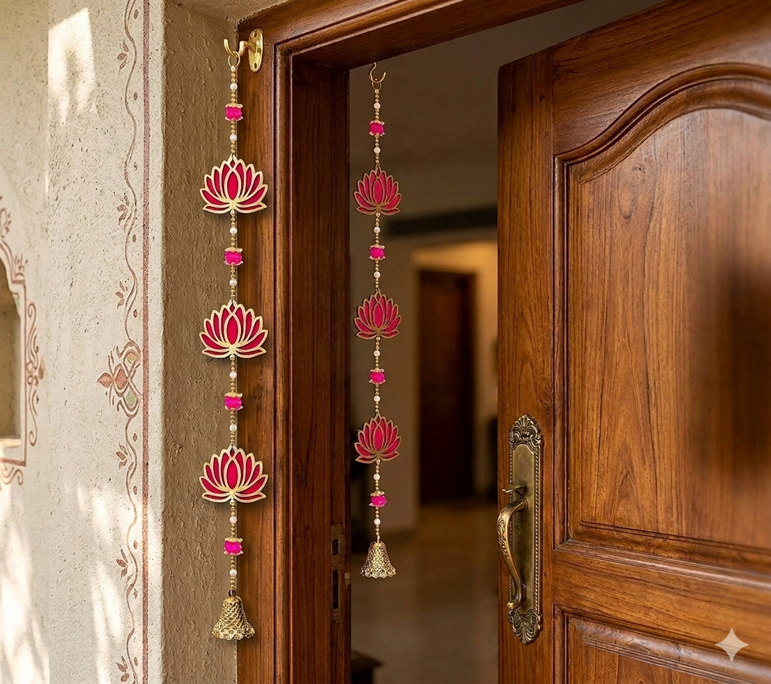 Nutts Lotus Hanging Decor Ideal For Spiritual Home Setup Enhances Peaceful And Calm Interior Perfect For Meditation Room Mandir And Yoga Space